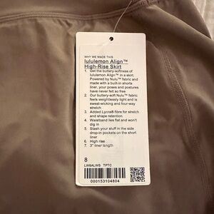 Brand new Lululemon Align tennis skirt size 8